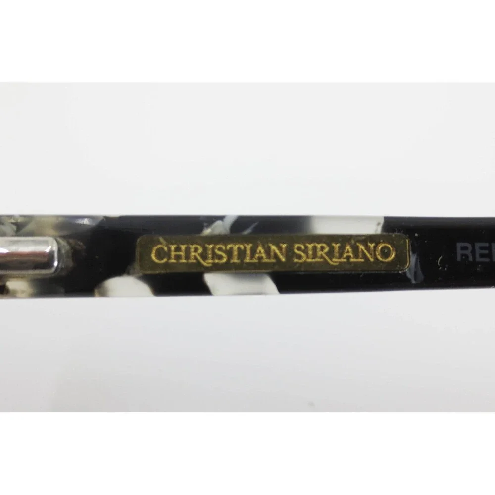 Christian Siriano Eyeglass Frames Marbled Black White Rectangular 51-17-135